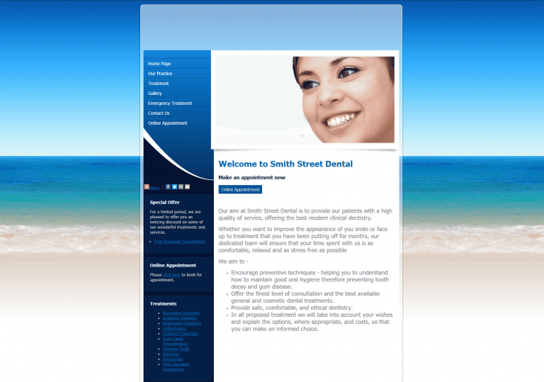 dentist website redesign