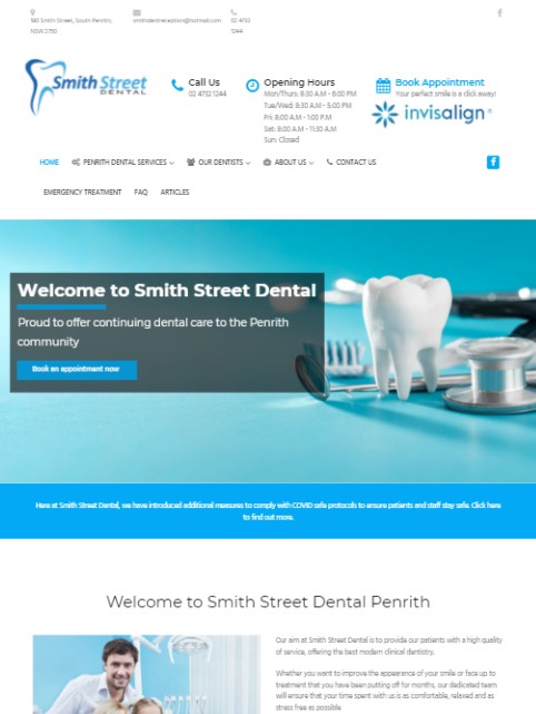 dentist website redesign
